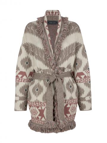 Длинная вязаная кофта