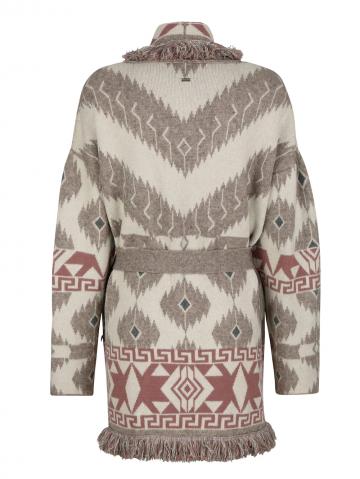 Длинная вязаная кофта