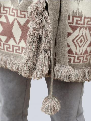 Длинная вязаная кофта