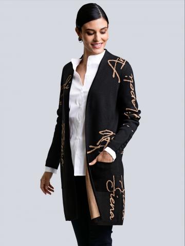 Длинная вязаная кофта