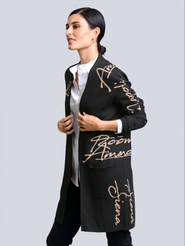 Длинная вязаная кофта