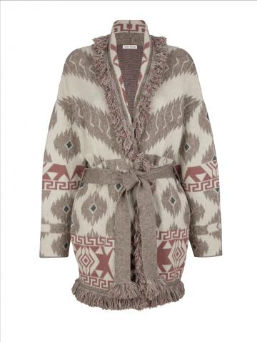 Длинная вязаная кофта