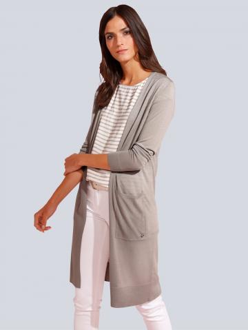 Длинная вязаная кофта