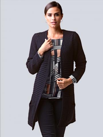 Длинная вязаная кофта