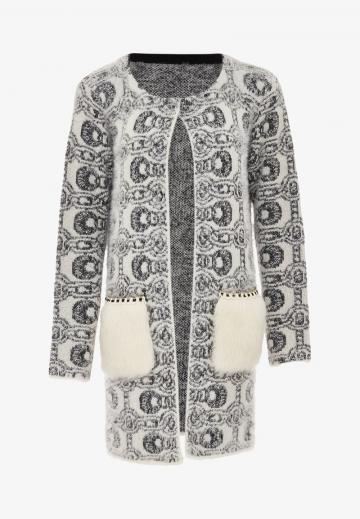 Жаккардовая вязаная кофта