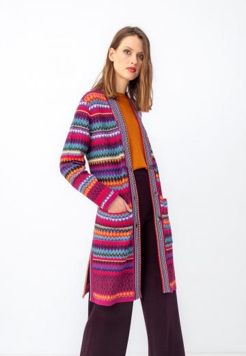 Жаккардовая вязаная кофта