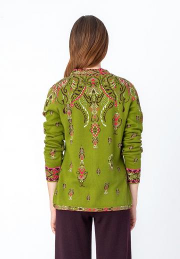 Жаккардовая вязаная кофта