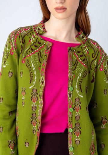 Жаккардовая вязаная кофта
