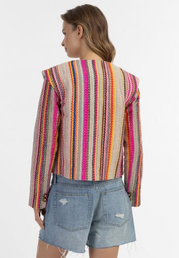 Жаккардовая вязаная кофта