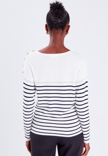 Пуловер в полоску