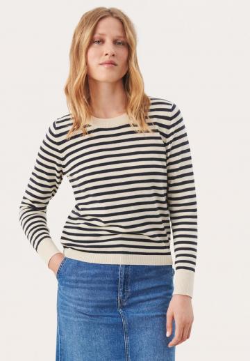 Пуловер в полоску