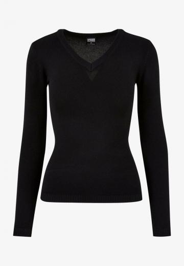 Пуловер с вырезом V