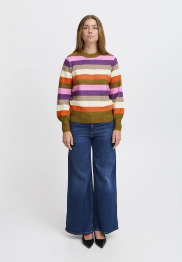 Пуловер в полоску