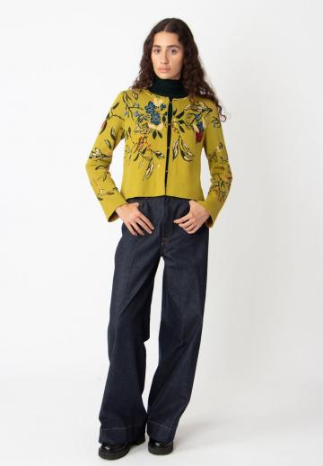 Жаккардовая вязаная кофта