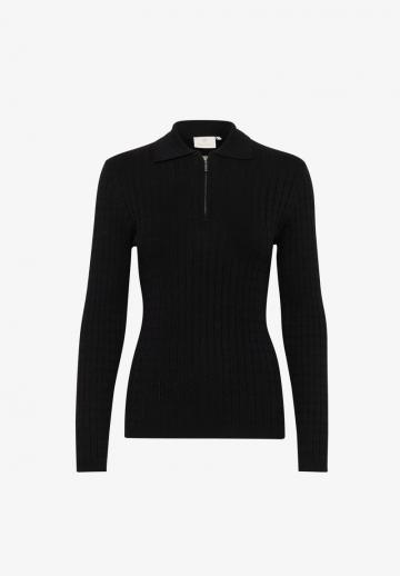 Пуловер с воротником поло