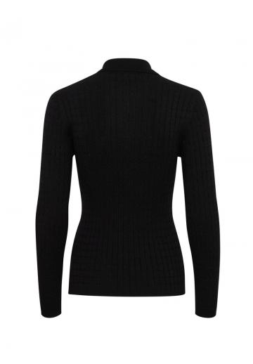 Пуловер с воротником поло