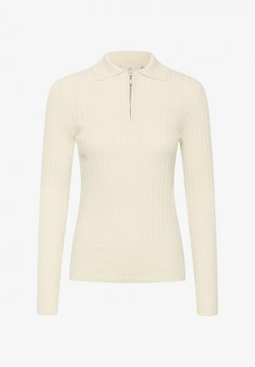 Пуловер с воротником поло