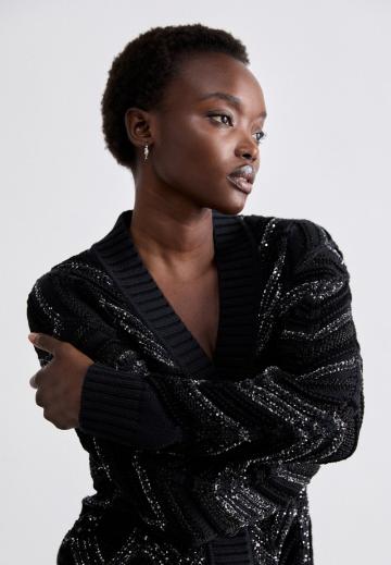 Жаккардовая вязаная кофта