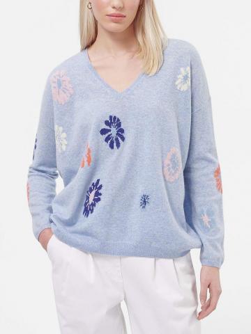 Пуловер с вырезом V