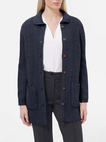 Длинная вязаная кофта