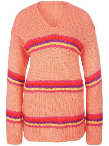 Пуловер с вырезом V