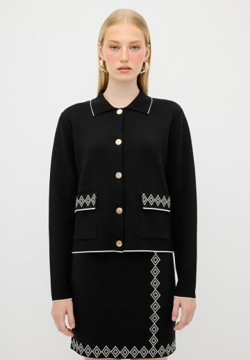 Жаккардовая вязаная кофта