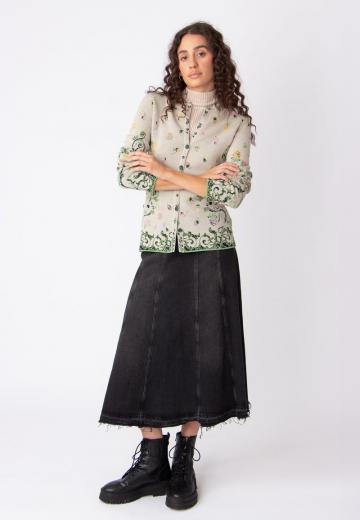 Жаккардовая вязаная кофта