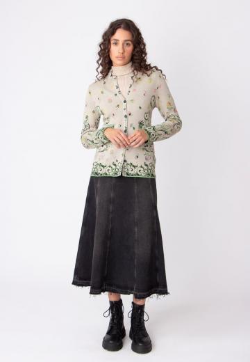 Жаккардовая вязаная кофта