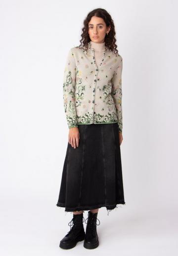 Жаккардовая вязаная кофта