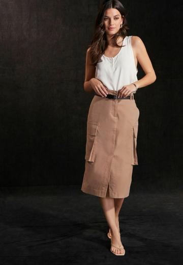 Юбка с накладными карманами