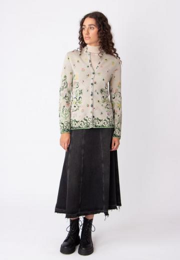 Жаккардовая вязаная кофта