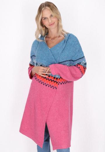 Жаккардовая вязаная кофта