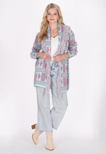 Жаккардовая вязаная кофта