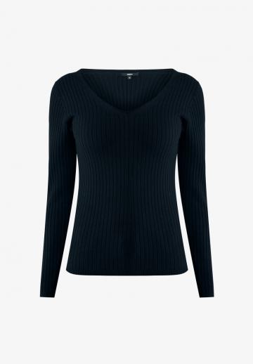 Пуловер с вырезом V