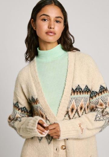 Жаккардовая вязаная кофта