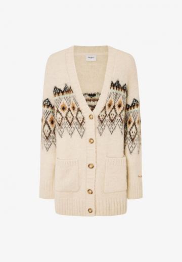 Жаккардовая вязаная кофта