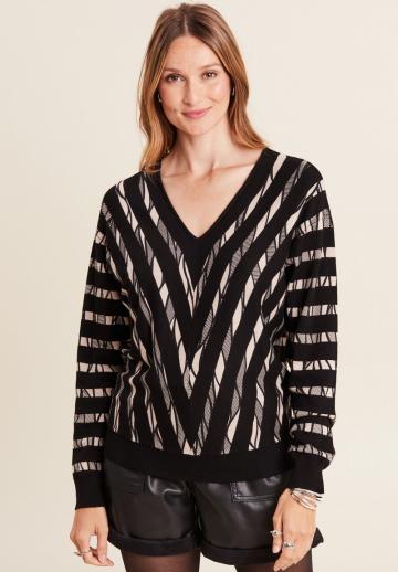 Пуловер в полоску