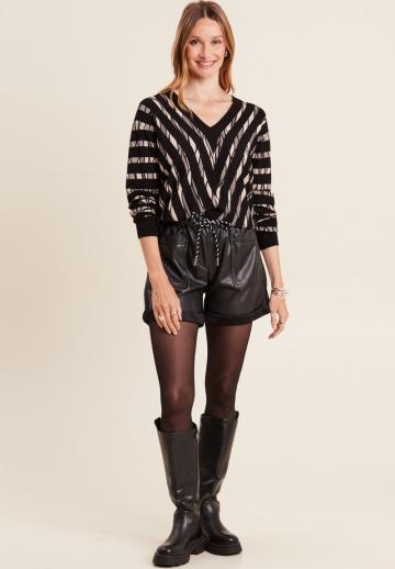 Пуловер в полоску