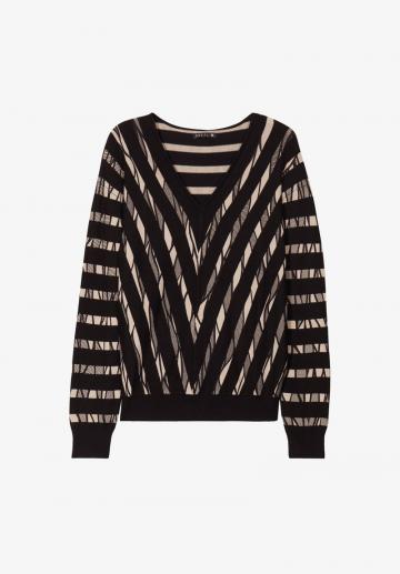 Пуловер в полоску