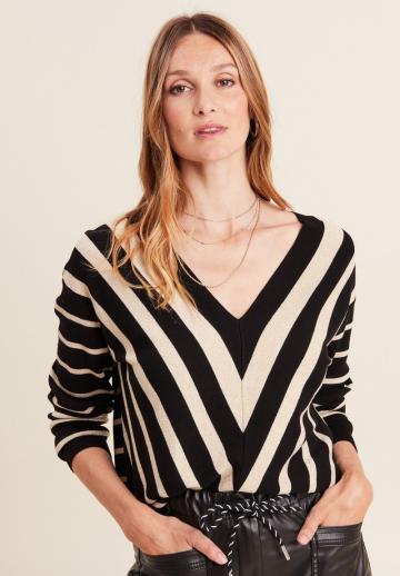 Пуловер в полоску