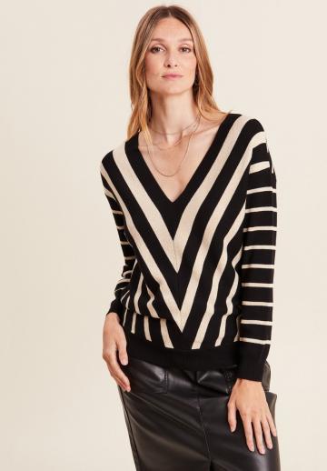 Пуловер в полоску