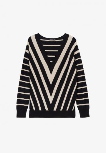 Пуловер в полоску