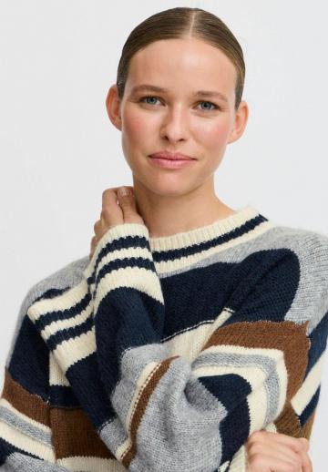 Пуловер в полоску