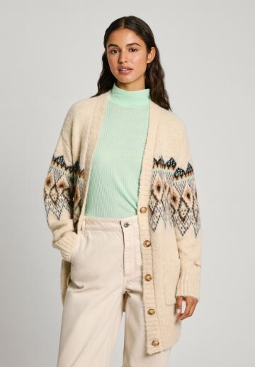 Жаккардовая вязаная кофта