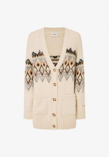 Жаккардовая вязаная кофта