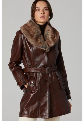 Кожаное пальто