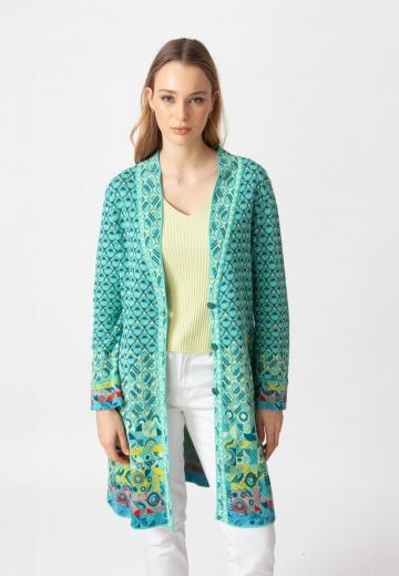 Жаккардовая вязаная кофта