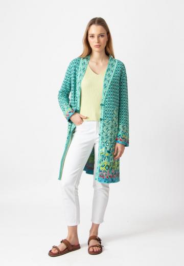 Жаккардовая вязаная кофта