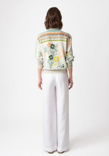 Жаккардовая вязаная кофта