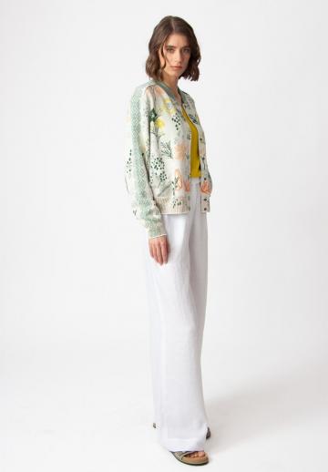 Жаккардовая вязаная кофта